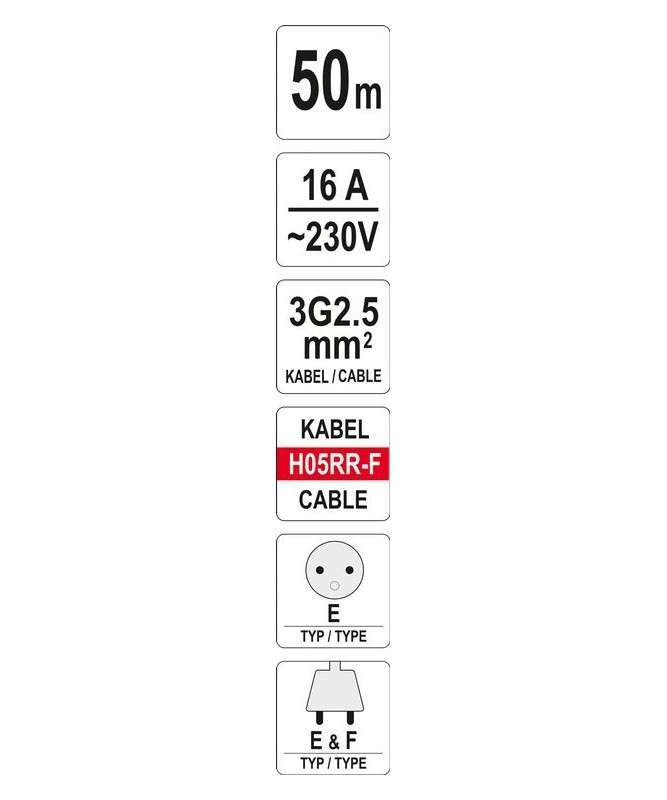 ENROULEUR DE CHANTIER 50M 3G2.5 AVEC PROTECTION – Image 3